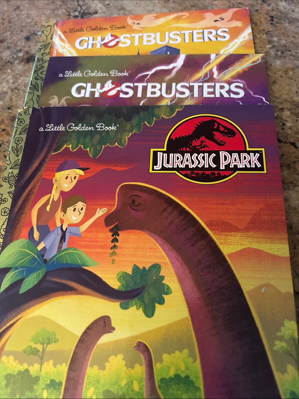 Jurassic Park, Ghostbusters 3 books, Little Golden Book -  Illustration